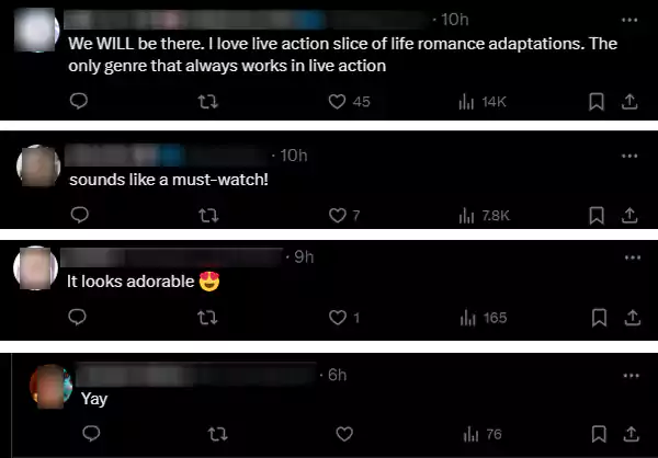 Positive comments on the live action announcement