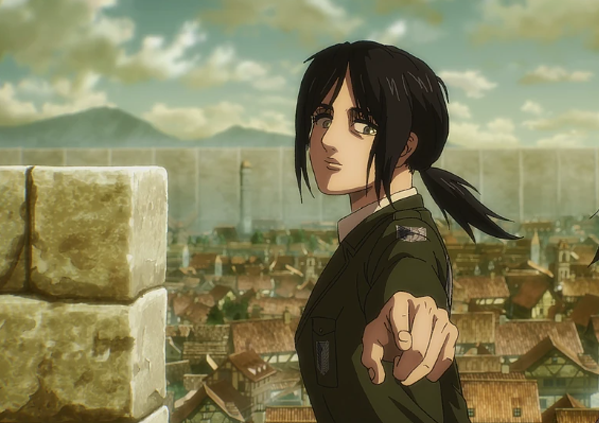 Female Attack on Titan Character Pieck Finger