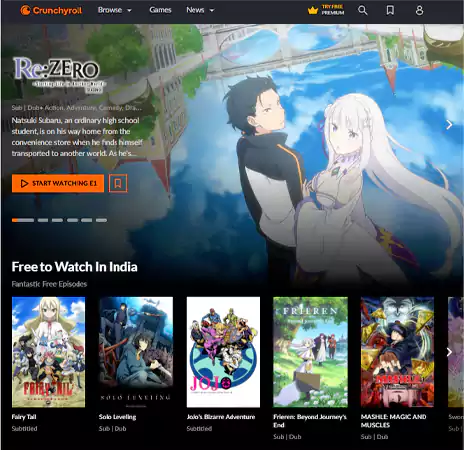 Crunchyroll anime streaming site