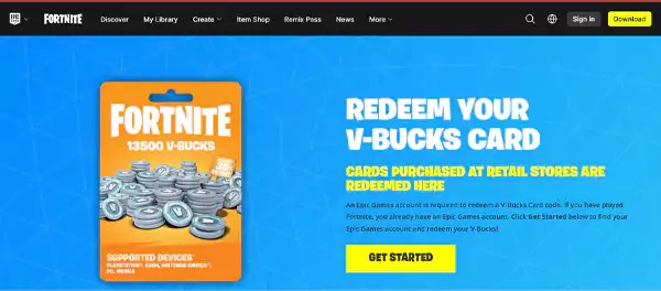 Epic Games Website