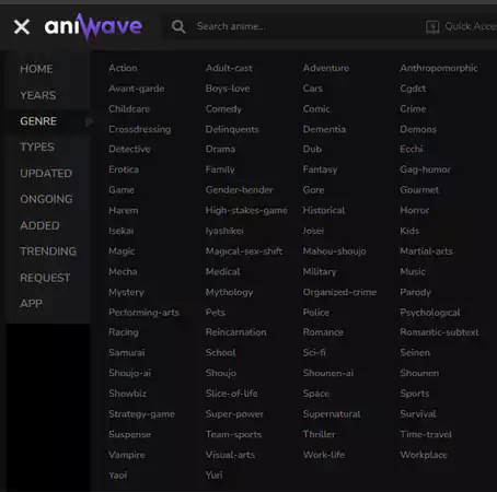 Genres on Ani wave