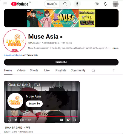 Muse Asia on YouTube