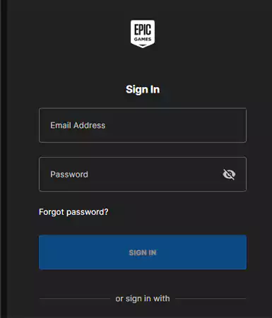 Sign in with Epic account