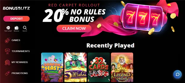 Bonus Blitz Casino Interface